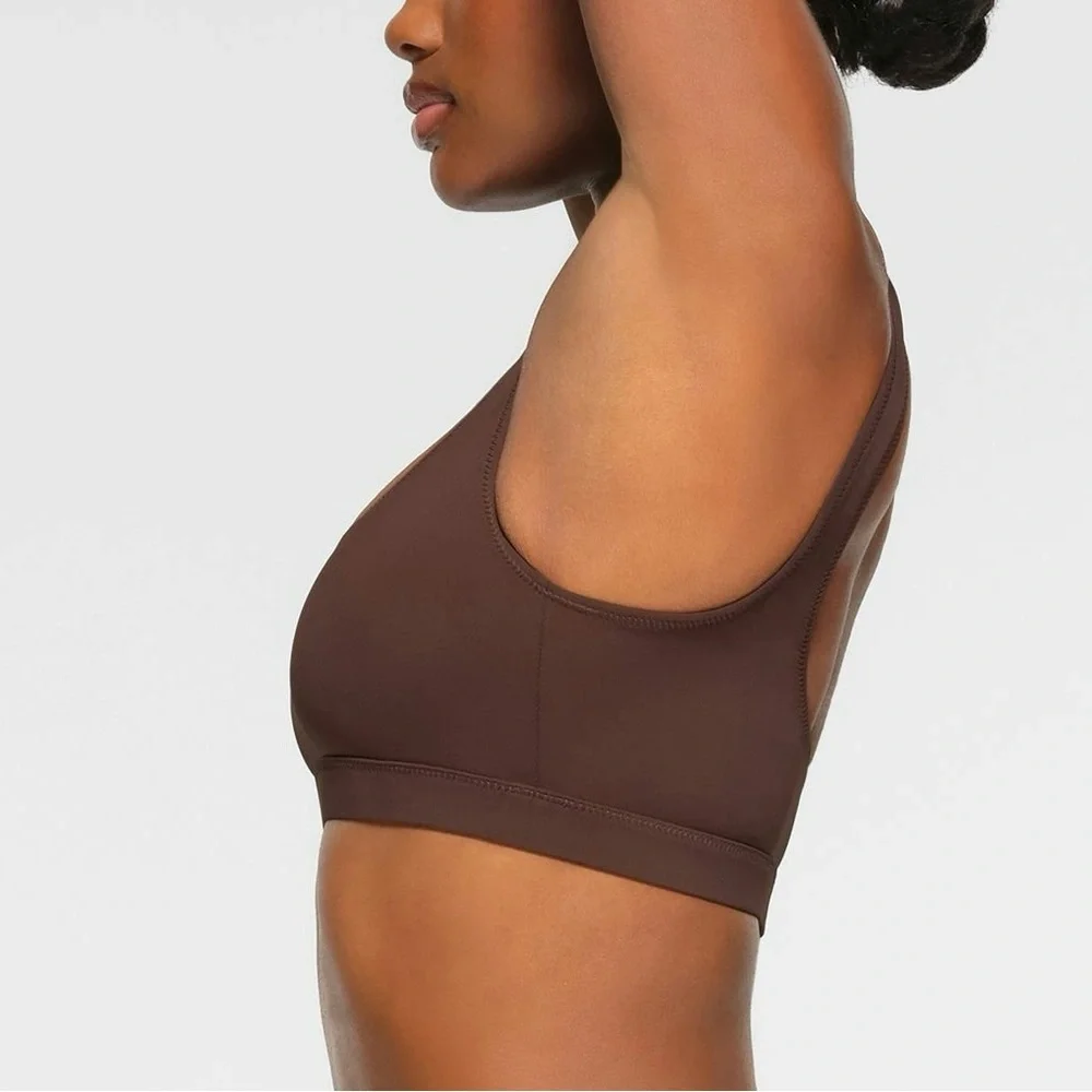 SKIMS SIGNATURE SWIM Tank Bikini Top Cocoa Size M